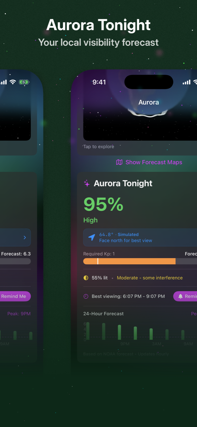 Aurora Tonight - local visibility forecast